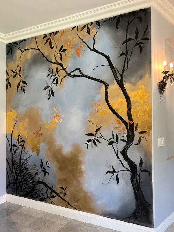 Gold Leaf Mural by MNayakArts Atelier Jaipur